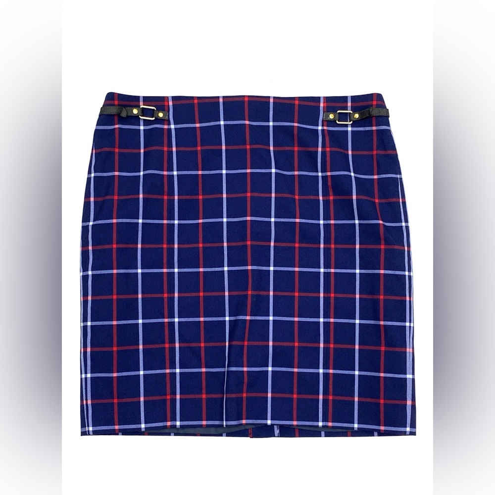 Tommy Hilfiger Women's Navy Blue Plaid School Girl Mini Skirt Sz 14